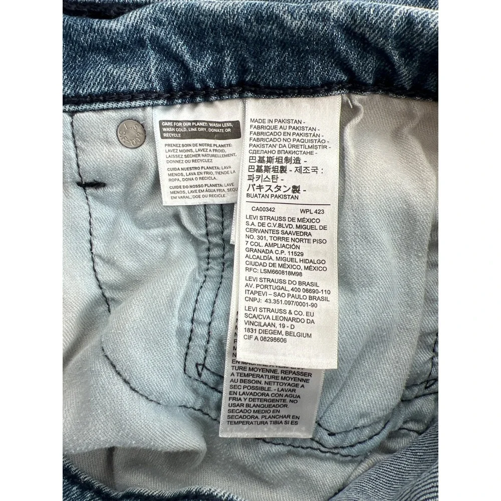 Levis Jeans 34x30 511 Slim Fit Mens Medium Wash Blue Distressed Classic Denim